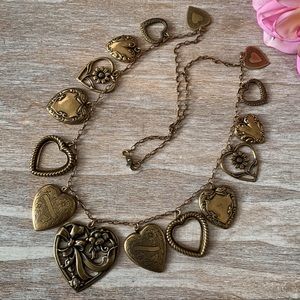 Vintage hearts on a chain, so lovely! Very unique and detailed!